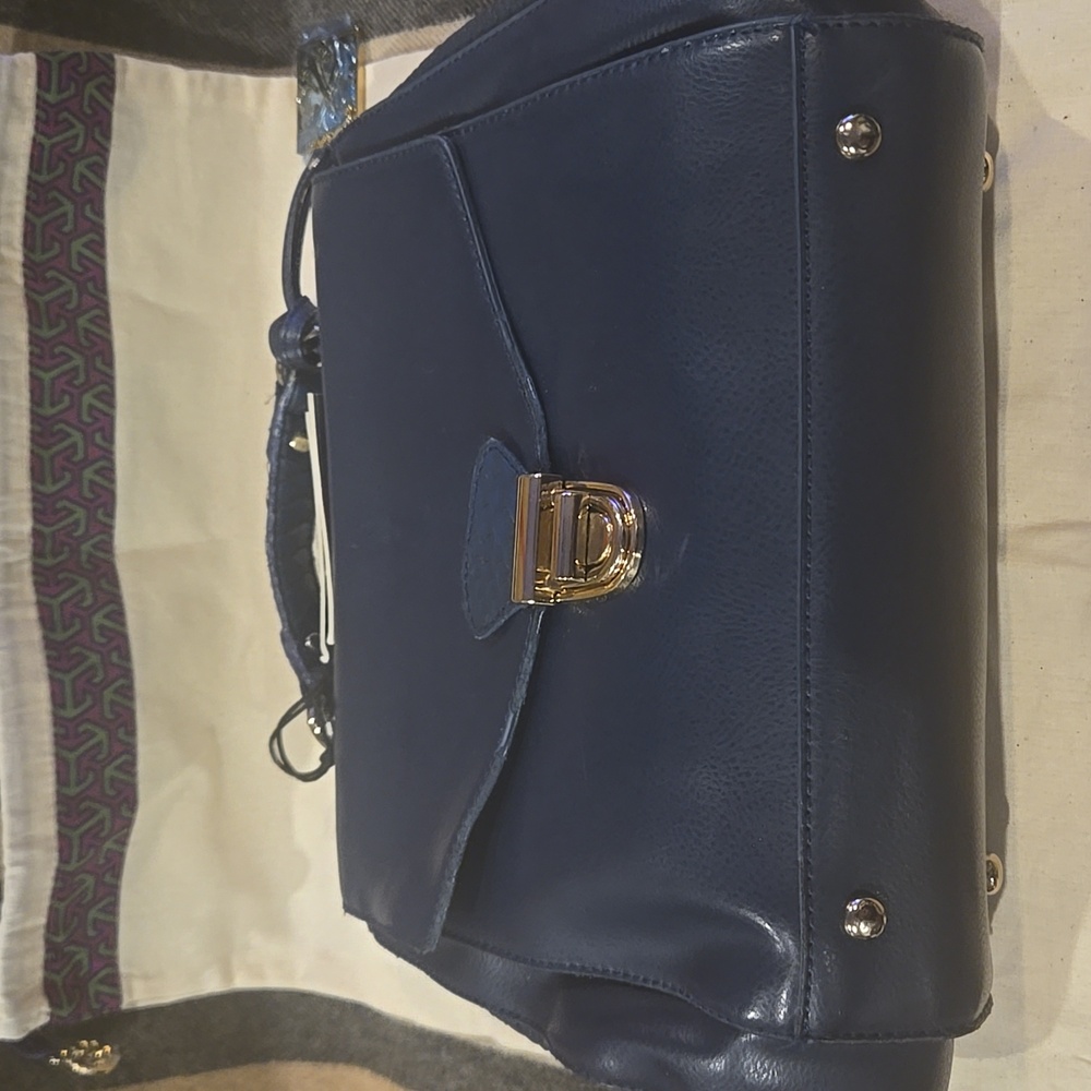 Christian Lacroix Blue Leather Purse With Shoulder Strap NWT - Picture 7 of 8